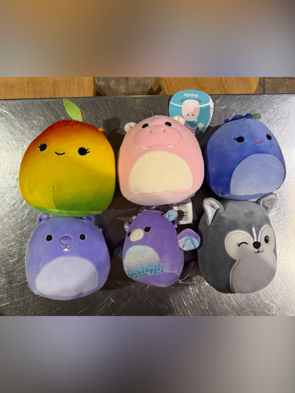 Set of 6 Plush Squishies - Rainbow Fruit & Animal Characters